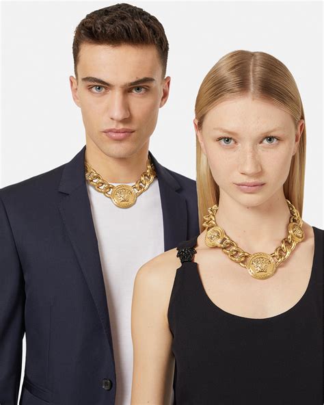 versace medusa necklace men|custom solid gold versace necklace.